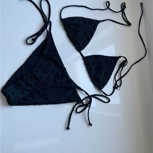 LSpace black eyelet bikini size small